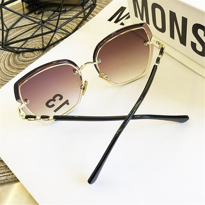 Women's Men Rimless Square Polarized Sunglasses New Outdoor Cycling Sun Glasses Vintage Shades Female UV400 Eyewear Accessories