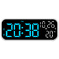 Digital Alarm Clock with Temp, Date, Week. Night Mode. Voice - controlled. 12/24H LED