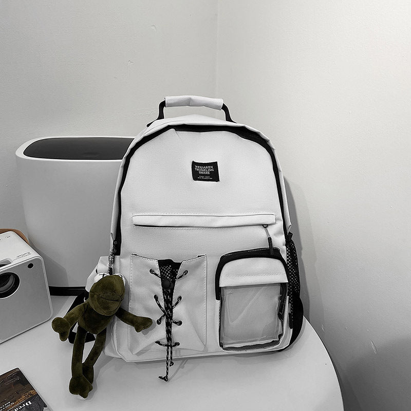Ins Cool High School College Student Trend Brand Backpack Girl Casual Large Capacity Backpack Junior High School Bag Men