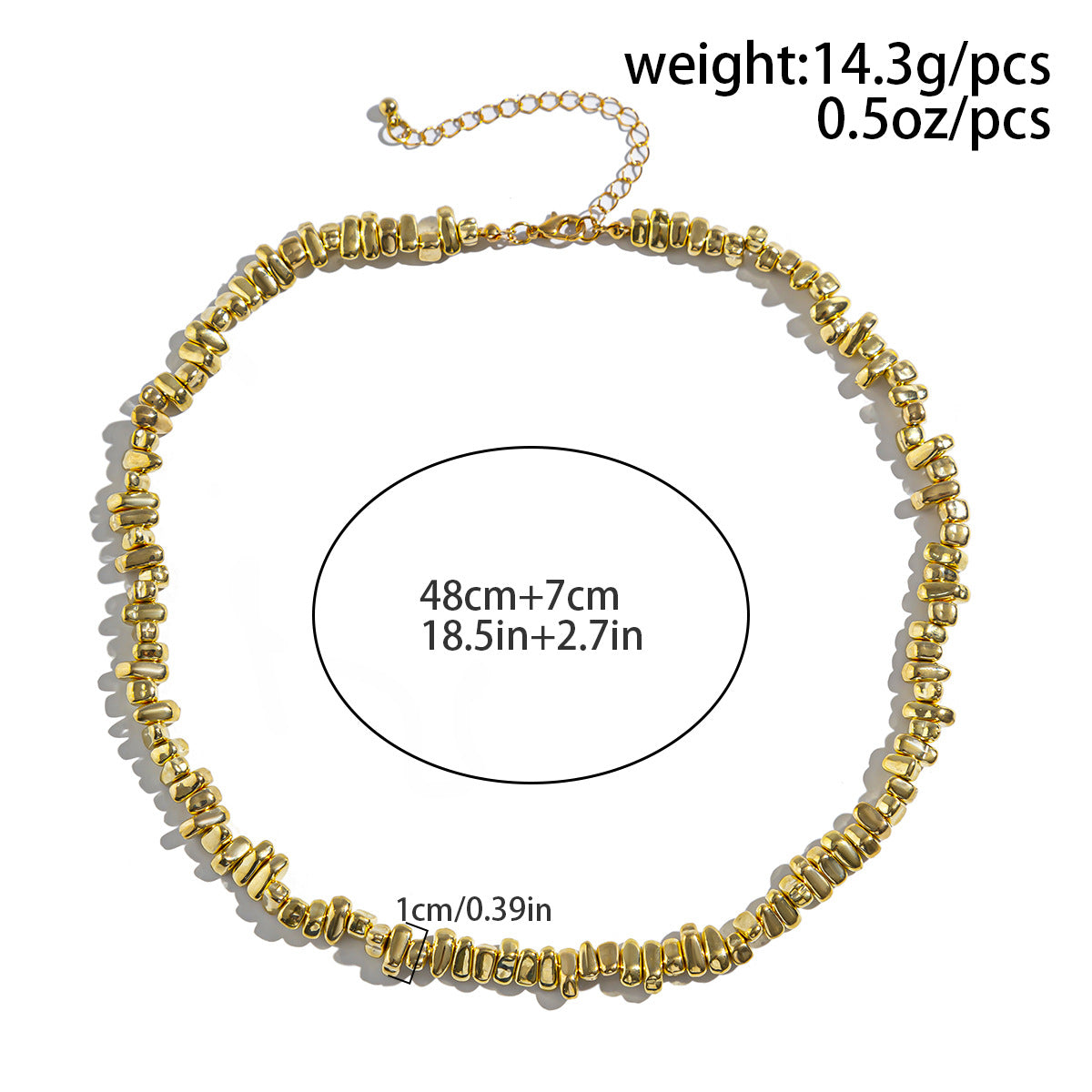 European and American hip-hop niche alien bead necklace, men's fashion cross pendant, collarbone chain, men's accessories