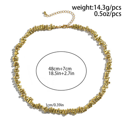 European and American hip-hop niche alien bead necklace, men's fashion cross pendant, collarbone chain, men's accessories