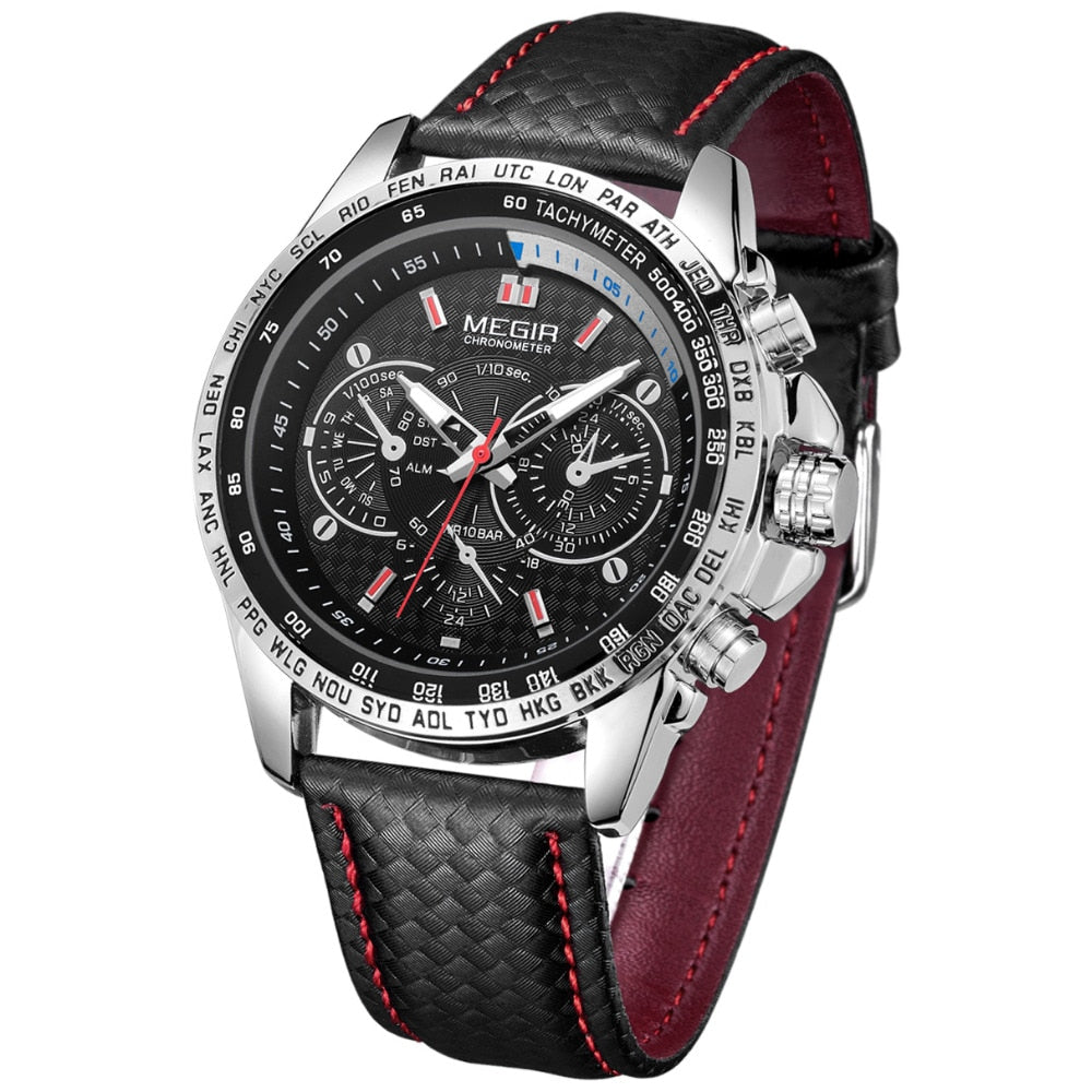 MEGIR Men's Watches Top Brand Luxury Quartz Watch Men Fashion Casual Luminous Waterproof Clock Relogio Masculino 1010