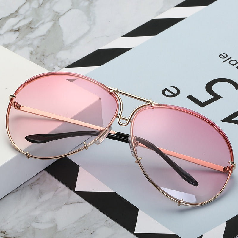 New Ocean Sunglasses Fashion Retro Glasses for Men and Women Couples European and American Large Frame Sunglasses