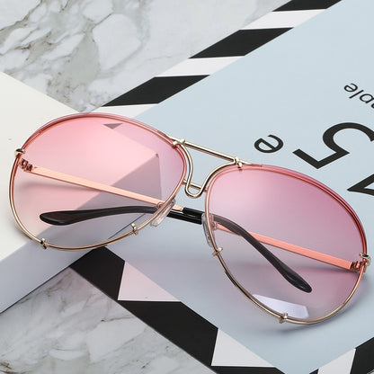 New Ocean Sunglasses Fashion Retro Glasses for Men and Women Couples European and American Large Frame Sunglasses