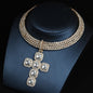 Diamond Cross Pendant Collar Exaggerated Necklace Women's Hip Hop Accessories