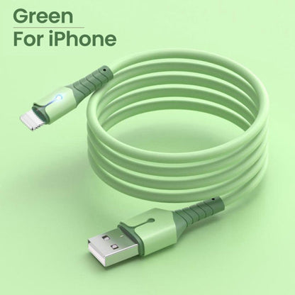 Liquid data cable with light, suitable for Apple Android TypeC fast charging cable, USB phone silicone charging cable