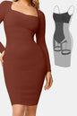 Two in one waist cinching one-piece skirt long sleeved shaping skirt belly cinching waist cinching hip lifting shaping skirt
