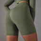 Mermaid Curve High Waist Tight Seamless Knitted GYM Shorts Hip Up Breathable Stripe Shorts Running Fitness Quick Dry Yoga Shorts