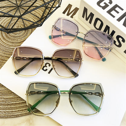 Women's Men Rimless Square Polarized Sunglasses New Outdoor Cycling Sun Glasses Vintage Shades Female UV400 Eyewear Accessories