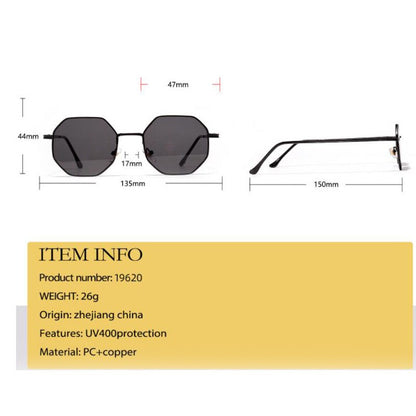 Square Sunglasses New Ladies Retro Classic Fishing glasses Men women Luxury polygon Metal frame Gold Green Eyewear UV400