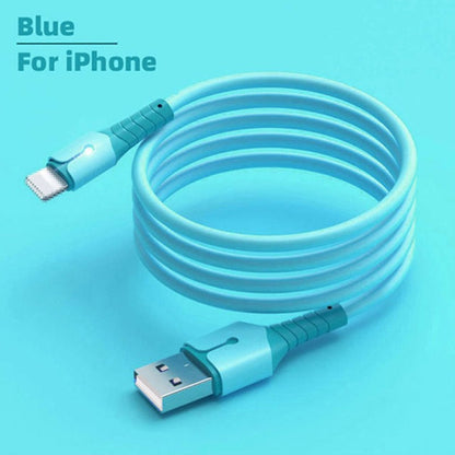 Liquid data cable with light, suitable for Apple Android TypeC fast charging cable, USB phone silicone charging cable