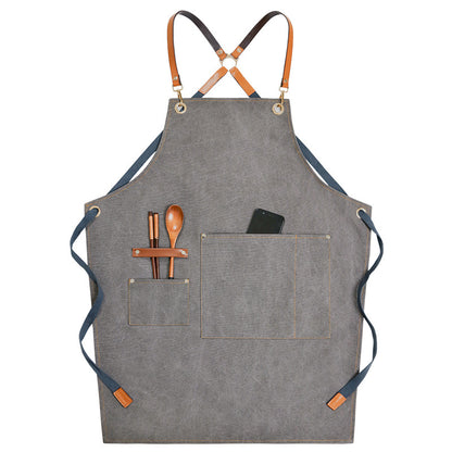 Apron denim workwear with logo printing