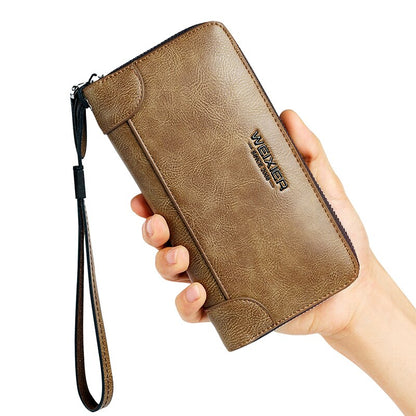 New Arrival Men Wallets pu Leather Long Clutch Zipper Wallets for Business Men Clutch Large Capacity High Quality Wallet