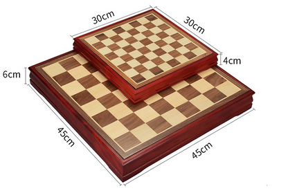 Wooden Birch Chess Seesaw Board Set with Felted Game Board Interior for Storage Adult Kids Beginner Large Chess Board
