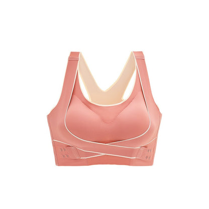 Traceless Sports Bra for Women Shockproof Running Gather Anti sagging Back Fitness Yoga Tank Top Style Steel Ring Free Bra