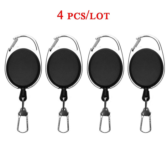 Retractable Key Chain Reel Badge Holder Fly Fishing Zinger Retractor with Quick Release Spring Clip Fishing Accessories