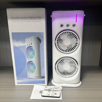 Double head spray fan USB office home dormitory desktop fan can shake the head mini fan