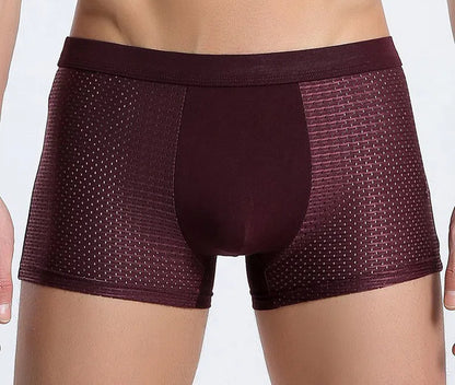 Men's ice silk flat corner pants with breathable mesh thin underwear and men's four corner underwear