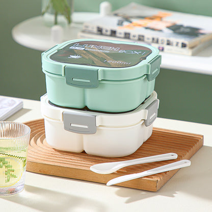Classic simple microwaveable portable salad box lunch box with cutlery