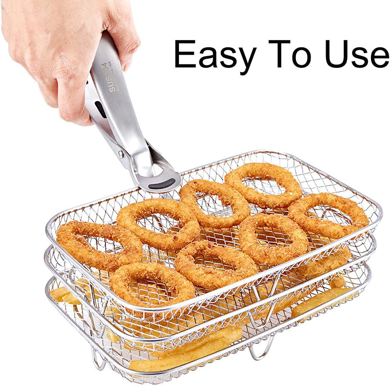 Airfryer Accessories Three-Tier Airfryer Steamer Rack Stainless Steel DZ201 Stackable Rack Dehydration Rack Dried Fruit Rack