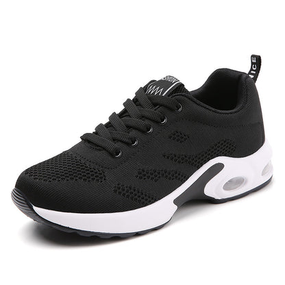 Flyknit sports and casual shoes with breathable soft sole and air cushion trendy student women's shoes