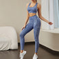 New High Elastic Seamless Knitting Fitness Pants For Sports Fitness Hip Lifting High Waist Yoga Bra Suit For Women