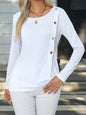 Round neck spring and autumn casual long sleeved T-shirt women's clothing