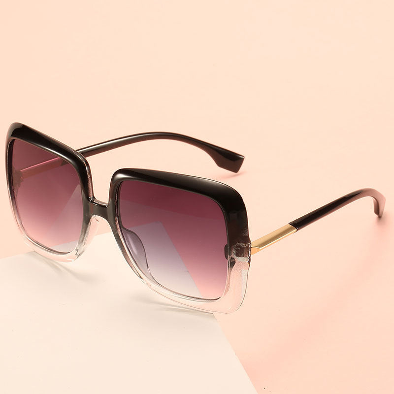 Square Frame Sunglasses Trendy Brand With Large Frame Sunglasses Gradient Color Glasses Female