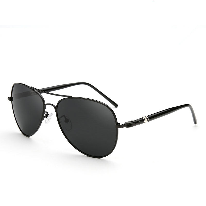 Metail Frame Quality Oversized Spring Leg Alloy Men Sunglasses Polarized Brand Design Pilot Male Sun Glasses Driving