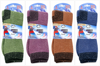 Men’s Merino Wool Blend Hiking Socks UK 6–11 – 45% Merino Wool Bamboo Walking Boot Thermal Socks | Assorted Colours – 1 Pair
