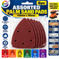 6PC Assorted Palm Sander Pads 140x90mm – 40 60 80 120 180 240 Grit Sanding Sheets, Pre-Punched Sandpaper for Wood, Metal, Plastic, Paint, DIY