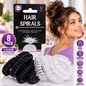 8 Pack Spiral Hair Ties – Black & Clear Coil Hair Bands, No-Crease Style Ponytail Holders for Buns, Ponytails, Everyday Hair Styling & Travel