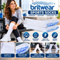 Britwear White Grip Socks UK 4–7 – Non-Slip Sole Everyday Socks | Ladies Sports, Yoga, Pilates, Gym & Home Socks – 1 Pair