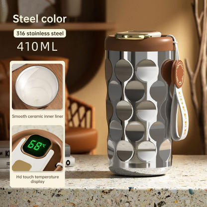 Ceramic Coffee Cup Stainless Steel Portable Intelligent Vacuum Mug