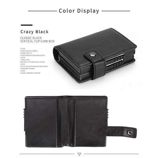 Credit Card Holder Men and Women Aluminum Alloy Card Case PU Leather Fashion Card Wallets ID Card Holder Purse