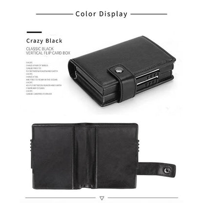Credit Card Holder Men and Women Aluminum Alloy Card Case PU Leather Fashion Card Wallets ID Card Holder Purse