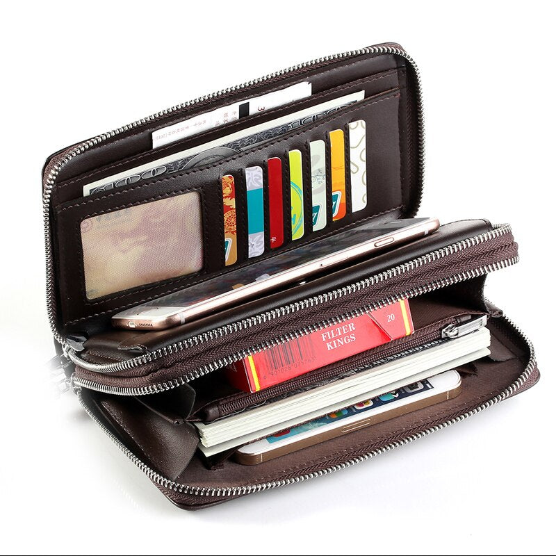 Brand wallet men wallets leather fashion handbags Men's wallet luxury high capacity casual black men's handbag wallet leather