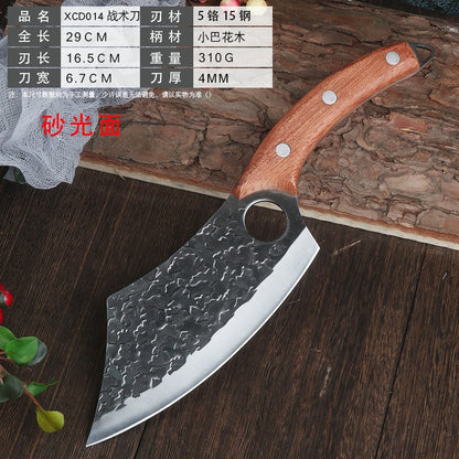Forged ring kitchen knife butcher boning knife wooden handle high carbon steel household outdoor fish killing beef and sheep cutting butcher knife