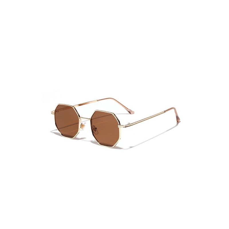 Square Sunglasses New Ladies Retro Classic Fishing glasses Men women Luxury polygon Metal frame Gold Green Eyewear UV400