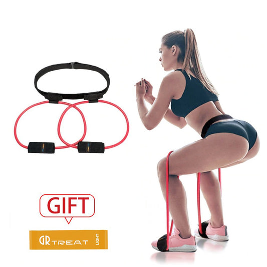 Women Booty Butt Band Resistance Bands Adjustable Waist Belt Pedal Exerciser for Glutes Muscle Workout Free Bag