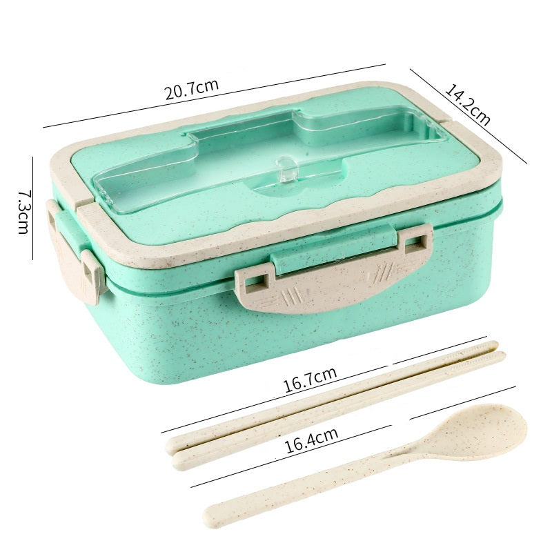 Portable lunch box for office workers students sealed microwaveable compartmentalized lunch box