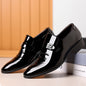 Men's plus size business suit breathable men's British Korean version pointed groom's wedding shoes