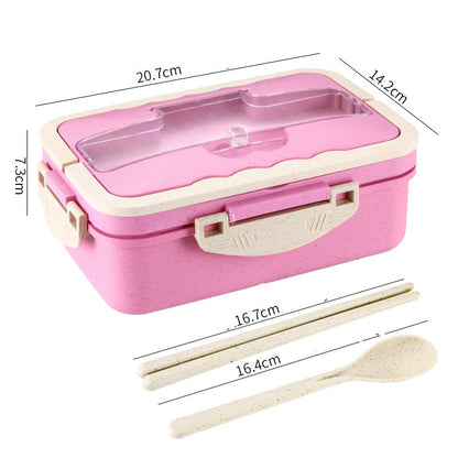 Portable lunch box for office workers students sealed microwaveable compartmentalized lunch box