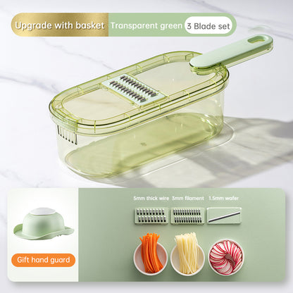 New Multifunction Vegetable Cutter With Basket And Brush Portable Slicer Chopper Kitchen Tools