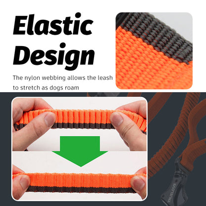 Pet dog leash with elastic cushioning suitable for outdoor activities such as running and waist tying