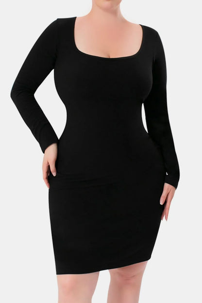 Two in one waist cinching one-piece skirt long sleeved shaping skirt belly cinching waist cinching hip lifting shaping skirt