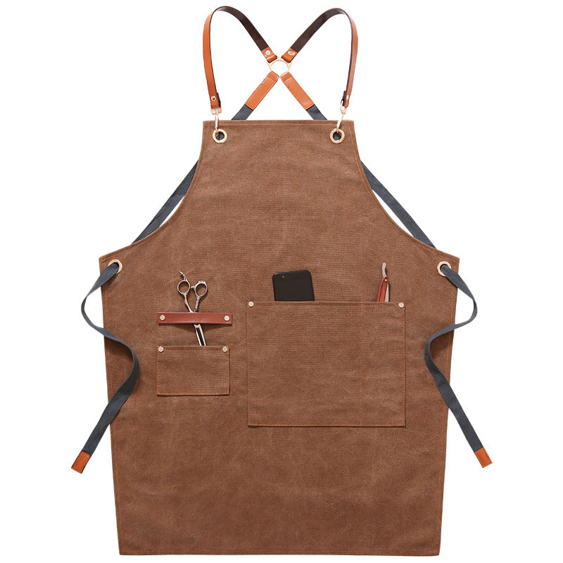 Apron denim workwear with logo printing