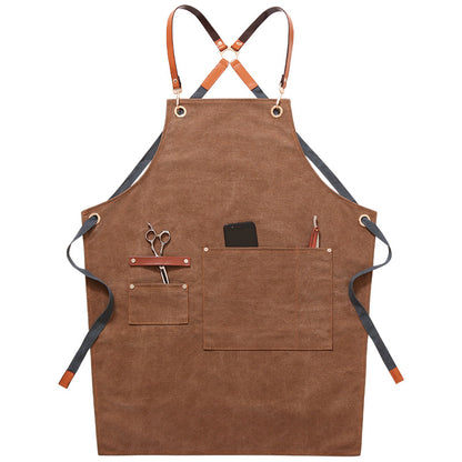 Apron denim workwear with logo printing