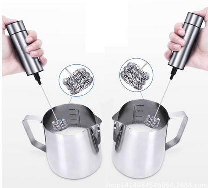 LUCOG Powerful Double Spring Whisk Electric Milk Frother Kitchen Mixer Hand Milk