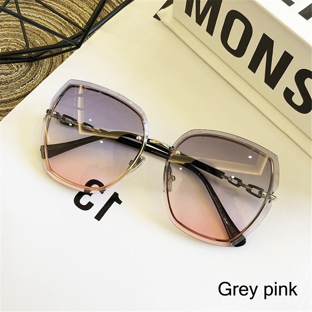 Women's Men Rimless Square Polarized Sunglasses New Outdoor Cycling Sun Glasses Vintage Shades Female UV400 Eyewear Accessories